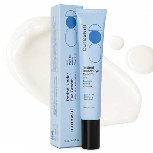 Cureskin Vitamin K + Retinol 01% Under Eye Cream | Reduces Dark Circles, Wrinkles & Fine Lines | With Peptides for Puffiness | For Women & Men | 15 g