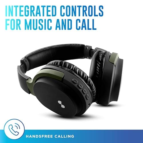 URBN Thump 550 Bluetooth 5.4 Wireless On Ear Headphone | HD Sound | Deep Bass | in-Built Mic | Type-C Charging | Foldable | Aux | Micro SD Card | 1 Year Replacement Warranty (Camo) 5