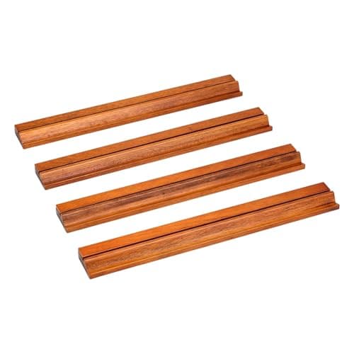 UJEAVETTE 4X Wooden Mahjong Rack Sturdy Mahjong Holder for Holiday Holiday Game Nights Dark Brown 4