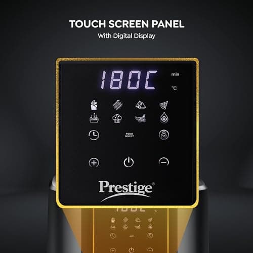 Prestige Nutrifry 4.5L Digital Air Fryer| 80% less Oil Consumption | 8 Preset Menu | Fry, Grill, Roast, Bake, Reheat | Digital Display | 1200 Watts | Easy to Clean | 1Y Warranty | ISI Certified 5