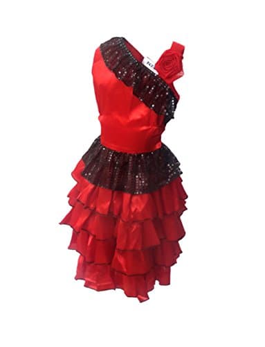 Kaku Fancy Dresses Polyester Spanish Girl Global Ethnic Costume -Red & Black, 5-6 Year 2