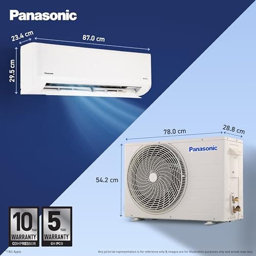 Panasonic 1.5 Ton 3 Star, New Star rated, Premium WiFi Inverter Smart Split AC (DustBuster Tech, Matter Enabled, AI, Higher Airflow, Copper Cond., 8in1 Convertible, 2-Way,PM0.1 Filter,CS/CU-SU18BKY3W, 4