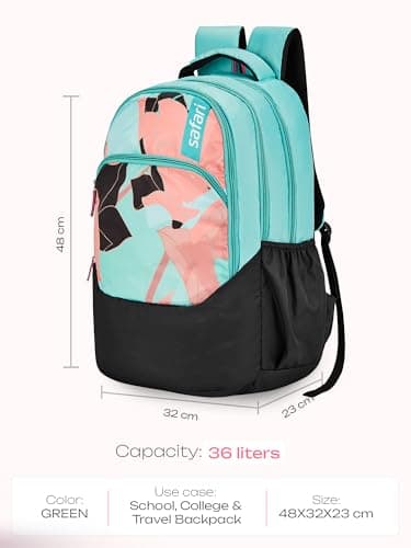 Safari Akika School Bag For Girls, Capacity - 36L, 3 Compartments Backpack For kids 3