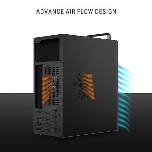 Ant Esports Si12 Mid-Tower Computer Case/Gaming Cabinet - Black | Support M-ATX, Mini-ITX | Pre-Installed 1 Black Fan 5