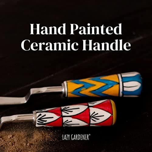 Lazy Gardener Stainless Steel Khurpi for Gardening | Khurpi & Hand Tool for Soil Tilling | Rust-Free Soil Tilling Tool for Small Pots | Red & Yellow 6