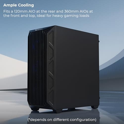Zebronics Gaming PC Cabinet, E-ATX/ATX Support, USB 3.0, RGB Fans, High Airflow Design, Tempered Glass Panel, Top & Front 360mm AIO Support, Bottom PSU Design, Magnetic Dust Filters (Rogue, Black) 3