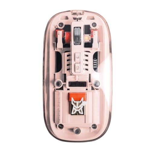 Arctic Fox Clearview Transparent Wireless and Bluetooth Rechargeable Mouse, USB Receiver,LED Battery Magic Silm for Office/PC/Mac/Laptop/Apple/ipad(Pink)