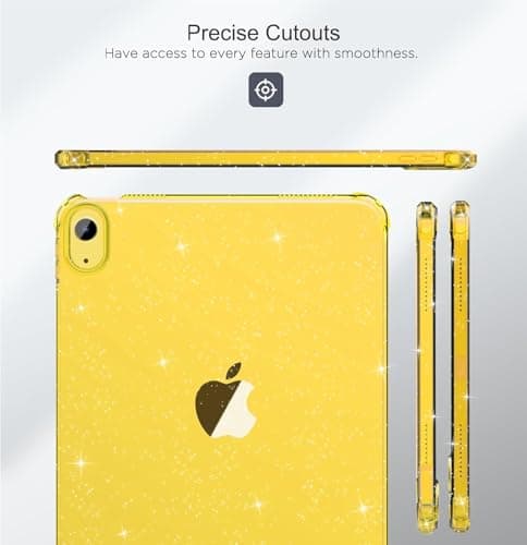 MOCA iPad (A16) 11th Generation 2025 11-inch/10th Generation 2022 10.9 inch, Slim, Lightweight Glitter Case (Yellow, A16) 3