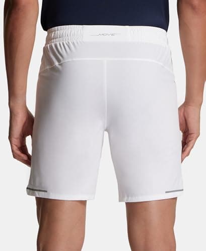 Jockey MV20 Men's Recycled Microfiber Elastane Stretch Straight Fit Solid Shorts with Stay Fresh Treatment_White_M 3