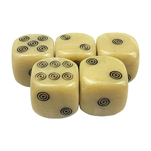 UJEAVETTE 5 PCS Round Corners Opaque Acrylic 16mm Six Dice Roleplaying RPG DND Game 5