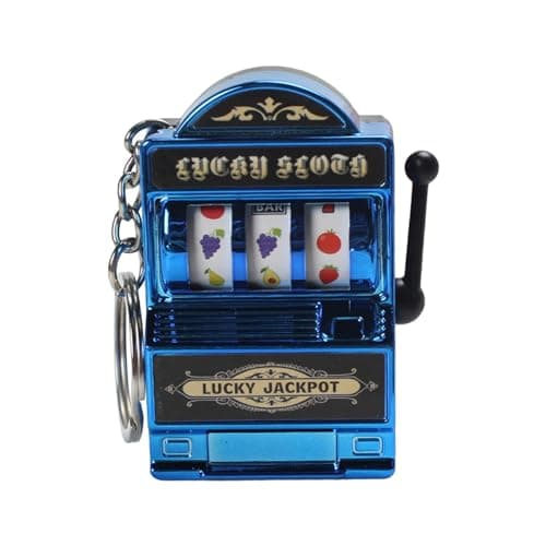 Mini Slot Machine Keychain Festival Novelty Mini Arcade Game Toy for Boy Men Blue|1 Mini Slot Machine Toy Keychain| Modern (1970-Now)| Keychains | Pez, Keychains, Promo Glasses |Collectibles