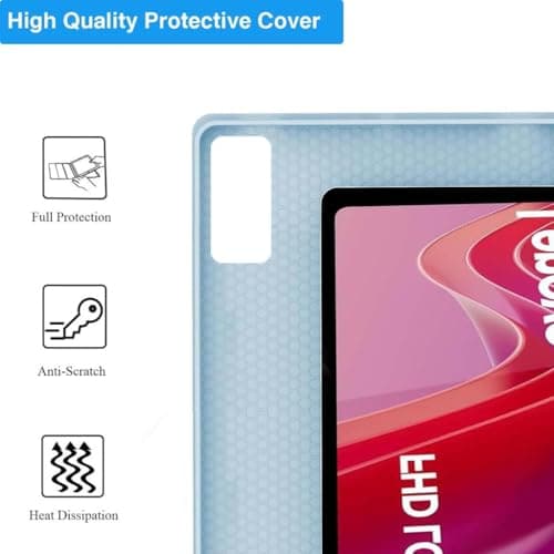 TECPHILE Keyboard Case for Lenovo Tab P11 (2nd Gen) 11.5" 2023 (TB350FU) Folio Cover with Keyboard, Touchpad, Backlit, Multi-Angle, Detachable Wireless Keyboard (Blue) 2