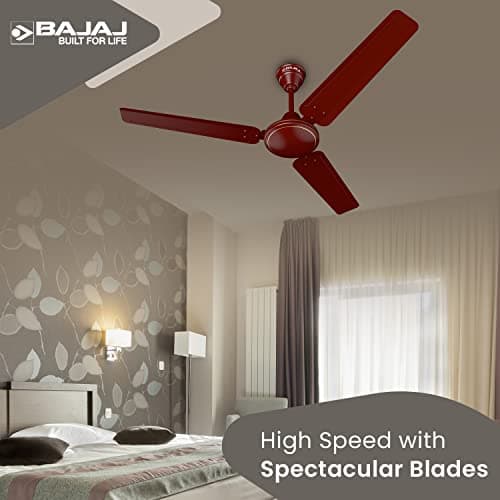 Bajaj Frore 1200 MM (48") 1 Star Rated Ceiling Fans For Home | BEE Star Rated Energy Efficient Ceiling Fan | Rust Free Coating For Long Life | High Air Delivery | 2-Yr Warranty 【Brown】 5