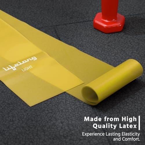 Lifelong Natural Rubber Resistance Band for Workout | 1.8 KG: Extra Light Resistance | Theraband, Stretching Band for Exercise | Exercise Band for Physio, Yoga, Home Workout | Yellow 4