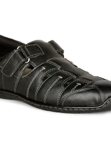 Hush Puppies Oily Fisherman E Men's Black Sandals - 10 UK (8546906) 5
