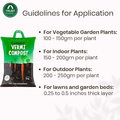 TrustBasket Vermicompost 5kg 100% Natural Organic Fertilizer for Plants | Nutrient-Rich Compost for Home Garden | Improves Plant Health, Water Retention & Soil Quality | Ideal for All Gardening Needs 5
