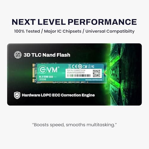 EVM 512GB M.2 SATA SSD 2280 | Internal SSD | Up to 540MB/s Read 450MB/s Write | High Speed Laptop Storage | 5 Year Warranty (EVMM2/512GB) 4