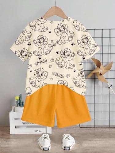 M.C Kids Dress for Boys | Cotton Half Sleeve Animal Printed T-shirt and Shorts Combo | Stylish Summer Wear Baby Boy Dress | Lightweight, Kids Dress Set (12-24 month) 2