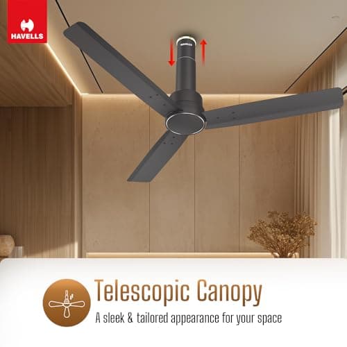 Havells 1200mm Elio BLDC Ceiling Fan | Remote Controlled, High Air Delivery Fan | 5 Star Rated, Upto 60% Energy Saving, 2+1* Year Warranty | (Pack of 1, Smoke Brown) 3