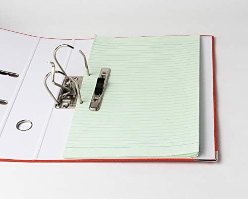 Mahavir Premium – 2D Lever Arch File – Foolscap Size (216mm x 343mm) (8.5inch x 13.5inch) – 70mm(2.75 inch) Nickel Plated Clip – Vinyl Coated Cover Material & Rado Lock – Pack of 2 – (Orange + Green) 5