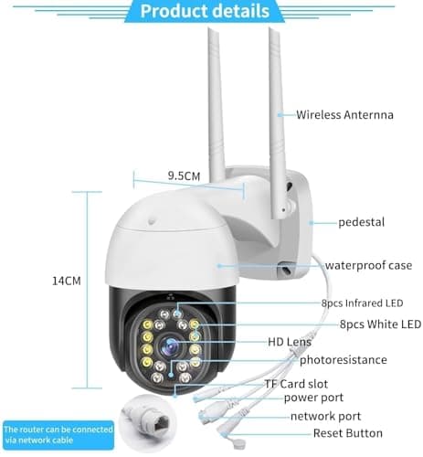 Guard Well 4MP WiFi PTZ Security Camera for Home Outdoor | Full HD | 360° Rotation | Color Night Vision | Motion Detection | Two Way Audio | Wireless Home CCTV with Mobile App V380 Pro (Black Dome) 2