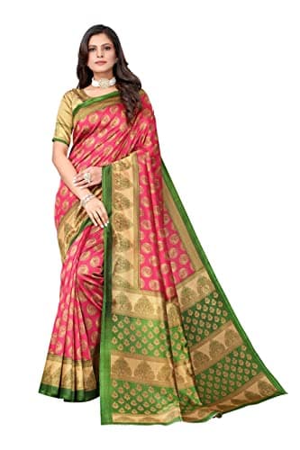 Yashika Women's Jacquard Art Silk Standard Length Saree (Alifa Pink_R