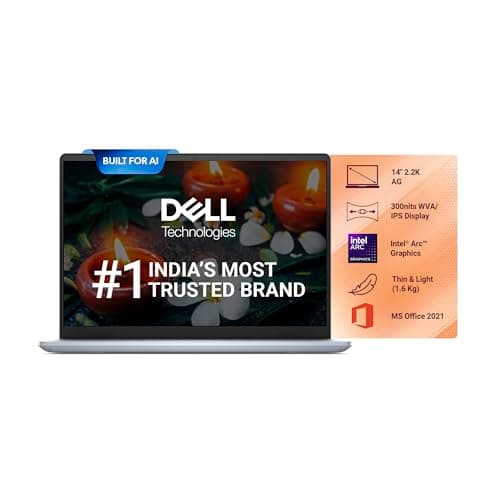 Dell New Inspiron 14 Plus Laptop, AI Enabled Intel Evo Powered Core Ultra 7 155H Processor,16GB LPDDR5X, 1TB, Intel Arc Graphics, 14" (36.06cm) 2.2K 300nits Display, Backlit KB + FPR, Ice Blue, 1.6kg
