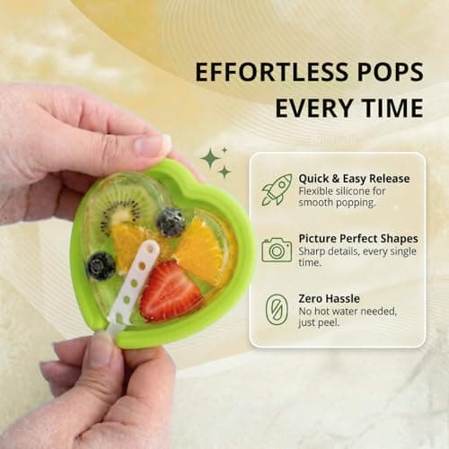 Solitude Set of 4 Heart Shaped Silicone Popsicle Moulds | BPA Free Food Grade Reusable Non-Stick Candy Mold | DIY Ice Cream, Chocolate, Jelly, Lollipop and Cake Pop Maker, Multicolour 4