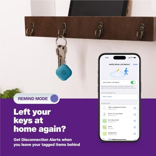 JioTag Air for iOS (Blue) Worldwide Tracker, Pair with Apple Find My app for keys, luggage, bikes, purses etc. inside & outside Bluetooth range, No SIM/subscriptions required, 1+1 year battery, 120 dB 3