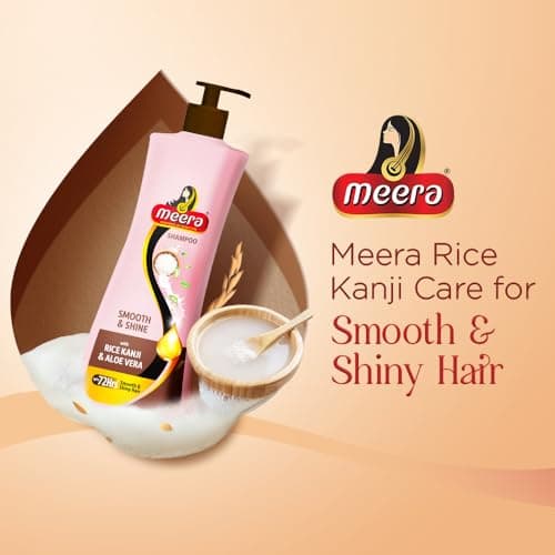 Meera Smooth & Shine Shampoo with Rice Kanji & Aloe Vera | Up to 72 Hours Smooth & Shiny Hair | Nourishes & Softens Hair | Suitable for Men & Women | 340ml 2