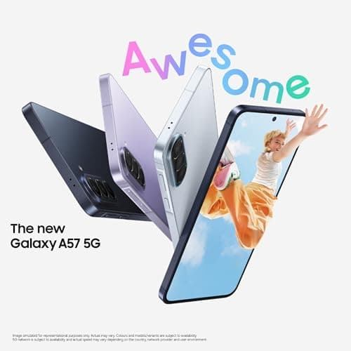 Samsung Galaxy A57 5G (Awesome Lilac, 12GB RAM, 256GB Storage), Agentic AI, Triple Camera with Nightography Video, 2 Days Battery Life, 6 Gen OS Upgrades, IP68, 6.9mm Sleek, with No Cost EMI 2