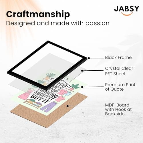 JABSY Cloth, Garment Shop Wall Art Quote Photo Frame 12x9 Inch – Fashion Designer, Tailoring Studio Decoration, Gift 4