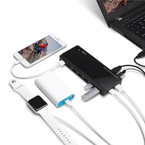 TP-Link UH720 USB Hub, 7-Port Docking Station with Extra 2X 2.4A Ultra Fast Charging Ports, 10x Data Transfer Speed up to 5Gbps, 1m USB3.0 Cable, Compatible with Windows, Mac OS X and Linux Systems 5