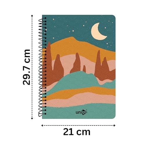 Unigo A4 Size Spiral Notebook, Single Line Ruled, Bright & Smooth Paper, 29.7 x 21 cm, (300 Pages, Uni-02) 6