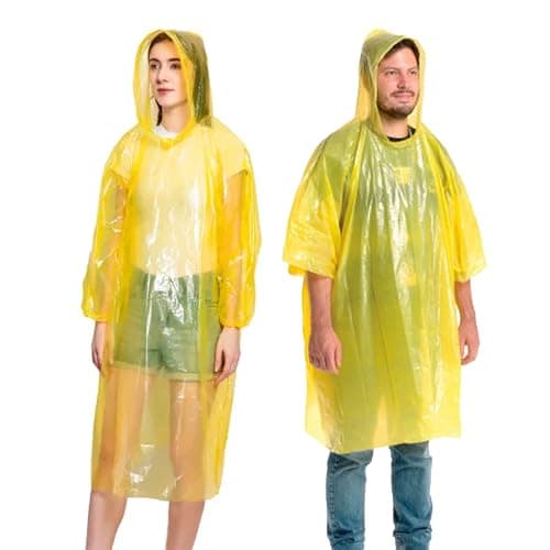 Robustt Poncho Raincoat for Men and Women - Yellow (Pack of 1) | Emergency Raincoat with Hood | One Size Fits All | Rain and Water Protection