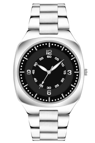Acnos Premium Stainless Steel Analog Watch for Men | Black Dial Classic Wrist Watch | Business & Casual