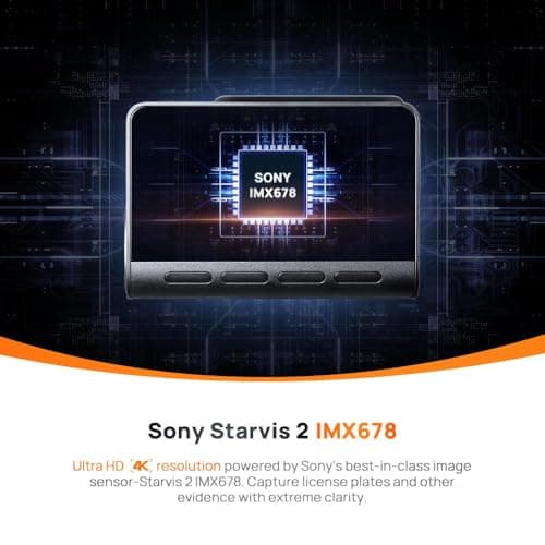 70mai A810 True 4K HDR Dual Dash Cam, Built-in GPS Logger, ADAS, Sony Starvis2 IMX678, 150° Wide, Optional Parking Mode with Motion Detection & Time Lapse, Upto 256GB Supported 2