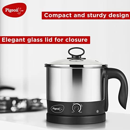 Pigeon Kessel Multipurpose Kettle 600 Watt, 1.2 L with Stainless Steel Body & 2 Slice Auto Pop up Toaster. A Smart Bread Toaster for Your Home (750 Watt) 3