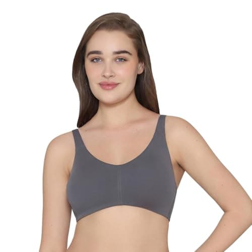 Wacoal Women’s Basics Essentials Live in Non-Padded Non-Wired Full Cup Everyday Wear Cotton Blend Blend T-Shirt Bra-Grey 36B