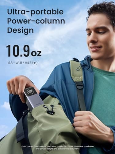 UGREEN Nexode Power Bank 12000mAh 100W PD PPS Fast Charging Portable Charger Battery Pack with 1USB-C 1USB-A and Smart Display for McBook Air/ipd/ifone 16/Galax S24/Steaam Deck/Googel etc 4