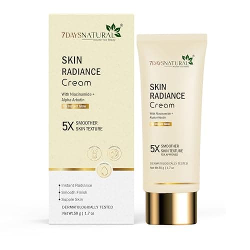 7DAYSNATURAL Skin Radiance Cream | Niacinamide & Alpha Arbutin Dark Spot Corrector | Reduces Hyperpigmentation & Age Spots | Brightening Moisturizer | 50g