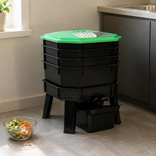 LOOM TREE Worm Compost Bin Easy to Use Vermicompost Bin Worm Farm Tray for Garden, Balcony, Patio 5