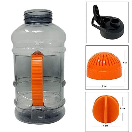 DOVEAZ® Beast Sports Water Bottle for Gym, Protein Shaker Bottle, Gallon Water Bottle (1.5 LTR) with Mixer Ball and Strainer (Black & Orange, Pack of 2) 3