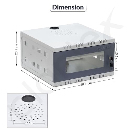 Plantex CCTV/DVR Rack/NVR Cabinet Box/Network Rack/Server Rack/CCTV Camera Box with KeyLock/DVR Box for cctvwith Power Socket - 3U - (Off White & Gray), Metal Transparent Glass Door Cabinet Box 4