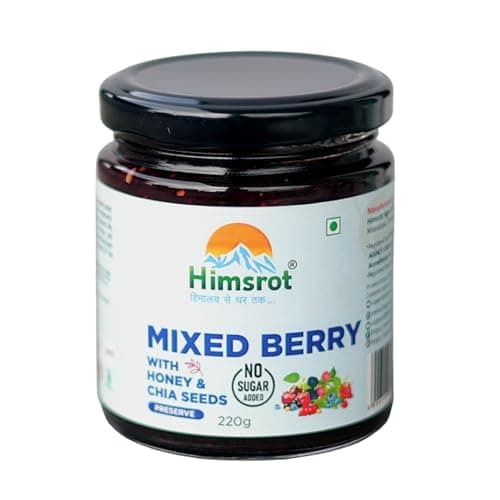 Mixed Berry Preserve with Honey & Chia Seeds | Smooth Fruit Spread for Breakfast | Made with Real Mixed Berries & Pure Honey | No Added Preservatives or Artificial Colors | 220g 3