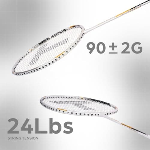 TANSO Astral 1.0 Composite Strung Badminton Racket with Free Full Racquet Cover (90 Grams, Jointless, High Strength Aluminium Frame, Carbon Fibre Shaft, 24 Lbs Tension) 5