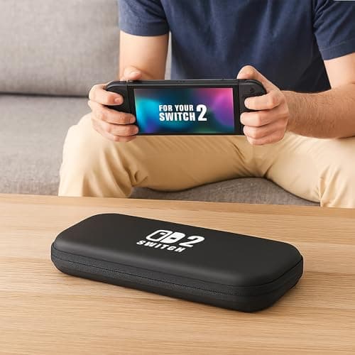 OIVO INDIA Carrying Case for Nintendo Switch 2(2025), Protective Hard Shell Portable Travel Carry Case Pouch Holds 12 Cartridges with Pockets for Switch 2 Accessories and Games, Black 6