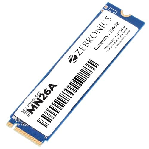 Zebronics 256GB M.2 NVMe SSD, 2280 Form Factor, 2200MB/s Read & 1600MB/s Write, Faster Than SATA SSD, High Performance Storage, Low Power Consumption, Silent Operation, S.M.A.R.T Support (MN26A)