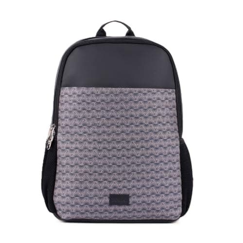ZOUK Statement Backpack | Vegan Leather | Fits Up to 15.6-Inch Laptop | Water-Resistant | Multi-Compartment | Ideal for Office, College & School | Proudly Indian | Coonoor Abstract