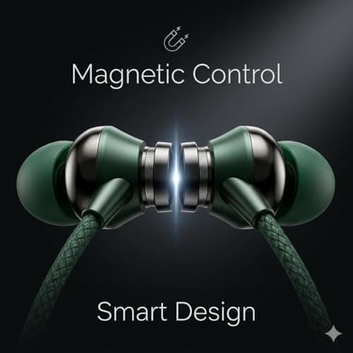 Wireless Magnetic Neckband Earphones Bluetooth Headset with Mic | HD Sound, Deep Bass, Noise Isolation, Long Battery Life | Comfortable Fit for Calling, Music & Workout (Blue) 3